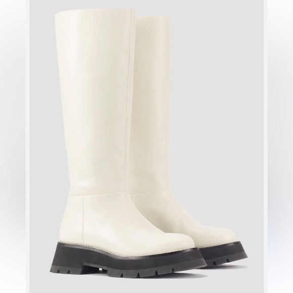 3.1 Phillip Lim Shoes - NEW $700 PHILLIP LIM 3x1 KATE WHITE BLACK Lug Sole Tube Boot 10 41 LEATHER HOT